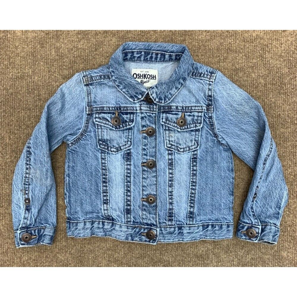 Oshkosh B'gosh Unisex Denim Jean Jacket Trucker 100% Cotton Denim Size 3T